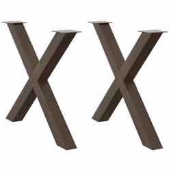 cm (80 mm)/ 2 pcs) vidaXL Dining Table Legs X-Shaped Desk Legs Kitchen Metal Furniture Legs Steel - natural, 90 x (72-73