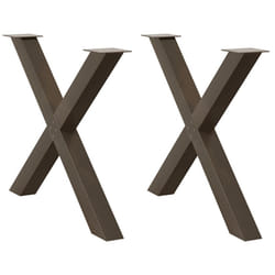 cm (80 mm)/ 2 pcs) vidaXL Dining Table Legs X-Shaped Desk Legs Kitchen Metal Furniture Legs Steel - natural, 90 x (72-73