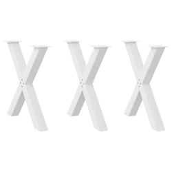 cm (80 mm)/ 3 pcs) vidaXL Dining Table Legs X-Shaped Desk Legs Kitchen Metal Furniture Legs Steel - white, 70 x (72-73