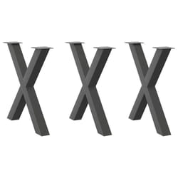cm (80 mm)/ 3 pcs) vidaXL Dining Table Legs X-Shaped Desk Legs Kitchen Metal Furniture Legs Steel - anthracite, 70 x (72-73