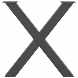 cm (80 mm)/ 3 pcs) vidaXL Dining Table Legs X-Shaped Desk Legs Kitchen Metal Furniture Legs Steel - anthracite, 70 x (72-73 - Additional view 4