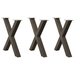 cm (80 mm)/ 3 pcs) vidaXL Dining Table Legs X-Shaped Desk Legs Kitchen Metal Furniture Legs Steel - natural, 70 x (72-73