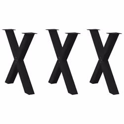 cm (80 mm)/ 3 pcs) vidaXL Dining Table Legs X-Shaped Desk Legs Kitchen Metal Furniture Legs Steel - black, 80 x (72-73
