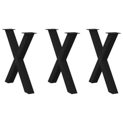 cm (80 mm)/ 3 pcs) vidaXL Dining Table Legs X-Shaped Desk Legs Kitchen Metal Furniture Legs Steel - black, 80 x (72-73