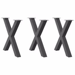 cm (80 mm)/ 3 pcs) vidaXL Dining Table Legs X-Shaped Desk Legs Kitchen Metal Furniture Legs Steel - anthracite, 80 x (72-73