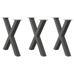 cm (80 mm)/ 3 pcs) vidaXL Dining Table Legs X-Shaped Desk Legs Kitchen Metal Furniture Legs Steel - anthracite, 80 x (72-73