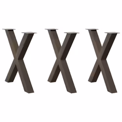 cm (80 mm)/ 3 pcs) vidaXL Dining Table Legs X-Shaped Desk Legs Kitchen Metal Furniture Legs Steel - natural, 80 x (72-73