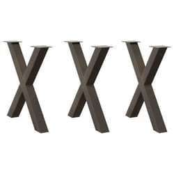 cm (80 mm)/ 3 pcs) vidaXL Dining Table Legs X-Shaped Desk Legs Kitchen Metal Furniture Legs Steel - natural, 80 x (72-73