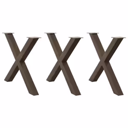 cm (80 mm)/ 3 pcs) vidaXL Dining Table Legs X-Shaped Desk Legs Kitchen Metal Furniture Legs Steel - natural, 90 x (72-73