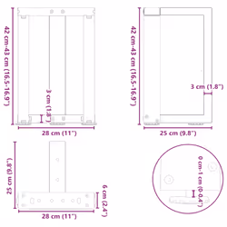 cm) vidaXL Dining Table Legs T-ShapedÂ Desk Legs Metal Furniture Legs 2 pcs Steel - 28 x 25 x (42-43