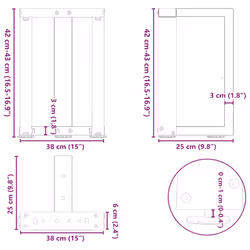 cm) vidaXL Dining Table Legs T-ShapedÃÂ Desk Legs Metal Furniture Legs 2 pcs Steel - black, 38 x 25 x (42-43