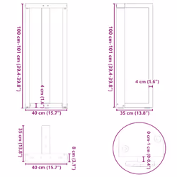 cm) vidaXL Dining Table Legs T-ShapedÂ Desk Legs Metal Furniture Legs 2 pcs Steel - 40 x 35 x (100-101