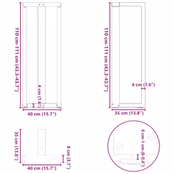 cm) vidaXL Dining Table Legs T-ShapedÂ Desk Legs Metal Furniture Legs 2 pcs Steel - 40 x 35 x (110-111 - Additional view 9