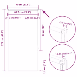vidaXL Roller Blind Blackout Coffee 65x130 cm Fabric Width 60.7 cm Polyester - 70 x 175 cm