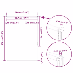 vidaXL Roller Blind Blackout Fabric Polyester - off white, 100 x 150 cm
