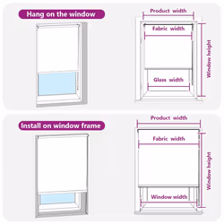 vidaXL Roller Blind Blackout Off White 110x150cm Fabric Width 105.7cm Polyester - Additional view 5