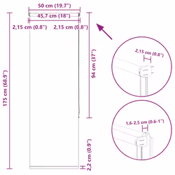 vidaXL Roller Blind Blackout Off White 45x175 cm Fabric Width 40.7 cm Polyester - off white, 50 x 175 cm - Additional view 3