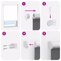 vidaXL Roller Blind Blackout Off White 135x175cm Fabric Width 131.6cm Polyester - Additional view 4