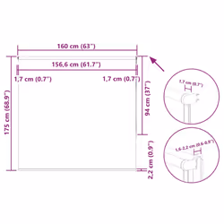 vidaXL Roller Blind Blackout Off White 160x175cm Fabric Width 156.6cm Polyester - Additional view 3