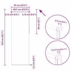 vidaXL Roller Blind Blackout Off White 75x230 cm Fabric Width 70.7 cm Polyester - off white, 65 x 210 cm