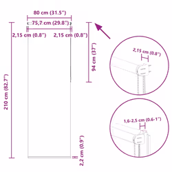 vidaXL Roller Blind Blackout Off White 75x230 cm Fabric Width 70.7 cm Polyester - off white, 80 x 210 cm