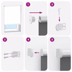 vidaXL Roller Blind Blackout Off White 135x210cm Fabric Width 131.6cm Polyester - Additional view 4