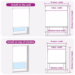 vidaXL Roller Blind Blackout Off White 135x210cm Fabric Width 131.6cm Polyester - Additional view 5