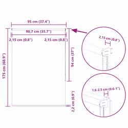 vidaXL Roller Blind Blackout Fabric Polyester - white, 95 x 175 cm