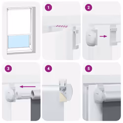 vidaXL Roller Blind Blackout Fabric Polyester - white, 100 x 175 cm - Additional view 4