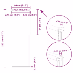 vidaXL Roller Blind Blackout Off White 75x230 cm Fabric Width 70.7 cm Polyester - white, 80 x 210 cm
