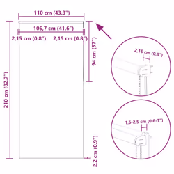 vidaXL Roller Blind Blackout White 110x210 cm Fabric Width 105.7 cm Polyester - Additional view 3