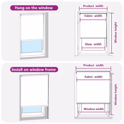 vidaXL Roller Blind Blackout White 110x210 cm Fabric Width 105.7 cm Polyester - Additional view 5