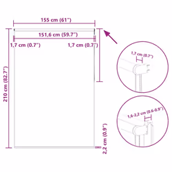vidaXL Roller Blind Blackout White 155x210 cm Fabric Width 151.6 cm Polyester