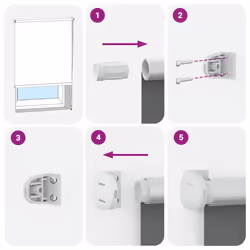 vidaXL Roller Blind Blackout Off White 75x230 cm Fabric Width 70.7 cm Polyester - white, 40 x 230 cm - Additional view 5