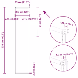 vidaXL Roller Blind Blackout Off White 45x175 cm Fabric Width 40.7 cm Polyester - white, 55 x 230 cm - Additional view 3