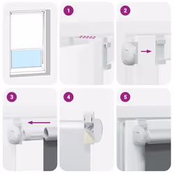 vidaXL Roller Blind Blackout Off White 45x175 cm Fabric Width 40.7 cm Polyester - white, 60 x 230 cm - Additional view 4