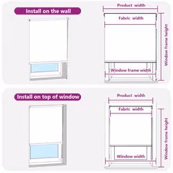 vidaXL Roller Blind Blackout White 135x230 cm Fabric Width 131.6 cm Polyester - Additional view 5