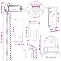 vidaXL 19 Piece Roller Blind Fittings 18 mm roller blind bracket - Additional view 7