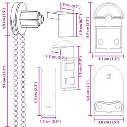 vidaXL 20 Piece Roller Blind Fittings 25 mm roller blind bracket