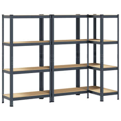 vidaXL 4-Layer Storage Shelves 3 pcs Anthracite Steel&Engineered Wood