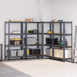vidaXL 4-Layer Storage Shelves 4 pcs Anthracite Steel&Engineered Wood