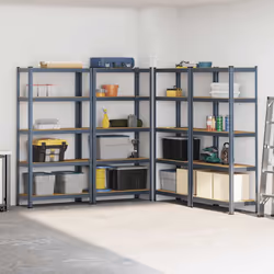 vidaXL 5-Layer Storage Shelves 4 pcs Anthracite Steel&Engineered Wood