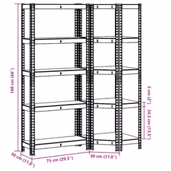 vidaXL 2 Piece 5-Layer Shelves Set Blue Steel&Engineered Wood garage shelving