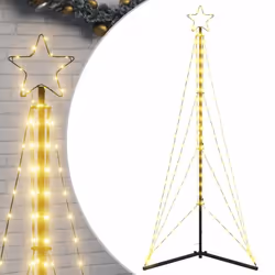 vidaXL LED Christmas Tree 363 LEDs Warm White 182 cm waterfall Xmas tree light