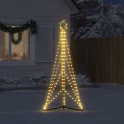 vidaXL LED Christmas Tree 363 LEDs Warm White 182 cm waterfall Xmas tree light