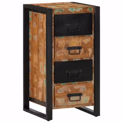 vidaXL Drawer Cabinet Hall Filing Cabinet Drawer Chest Solid Wood Reclaimed - multicolour