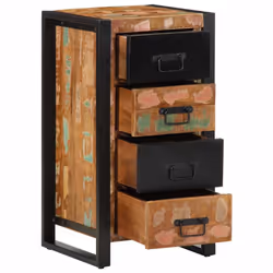 vidaXL Drawer Cabinet Hall Filing Cabinet Drawer Chest Solid Wood Reclaimed - multicolour - Additional view 4