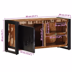 vidaXL TV Cabinet 80x30x40 cm Solid Wood Reclaimed tv stand tv sideboard