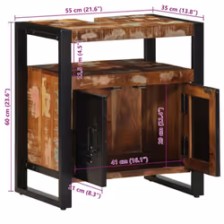 vidaXL Bathroom Sink Cabinet 55x35x60 cm Solid Wood Reclaimed