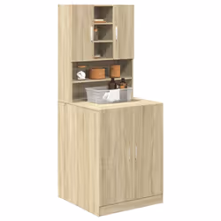 vidaXL Washing Machine Cabinets Cupboard 2 pcs Sonoma Oak Engineered wood - Additional view 2